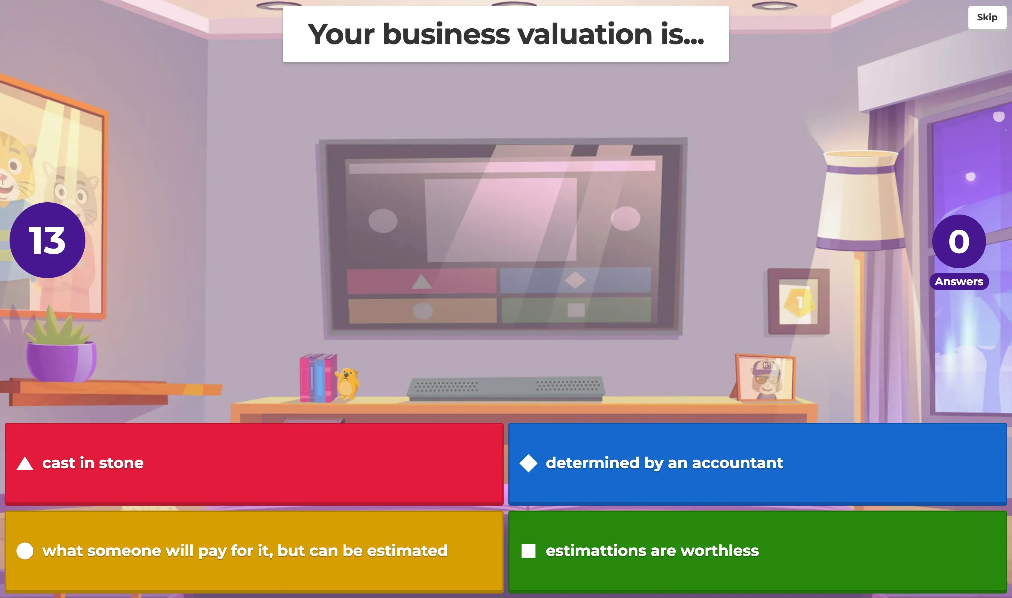 Kahoot quiz screenshot